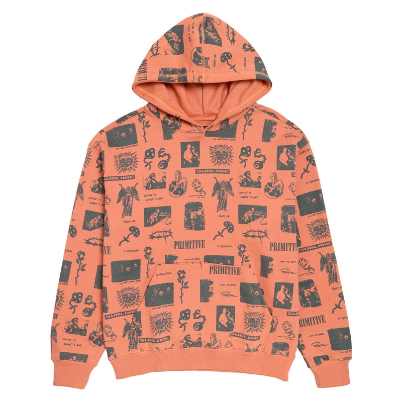 Primitive x Sublime Mosaic Hoodie – Coral