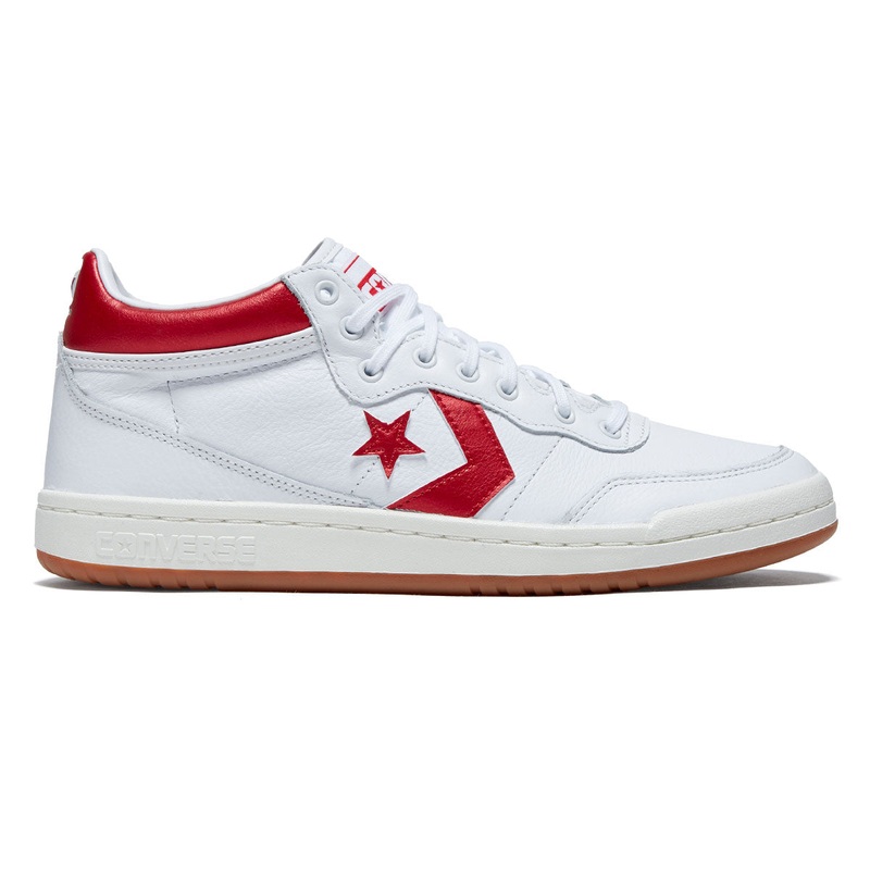 Converse Fastbreak Pro Mid Shoes – White/Red/Egret