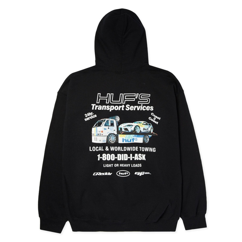 HUF x Greddy Tow Hoodie – Black