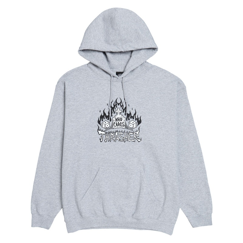Thrasher Who Cares By Neckface Hoodie – Sport Grey