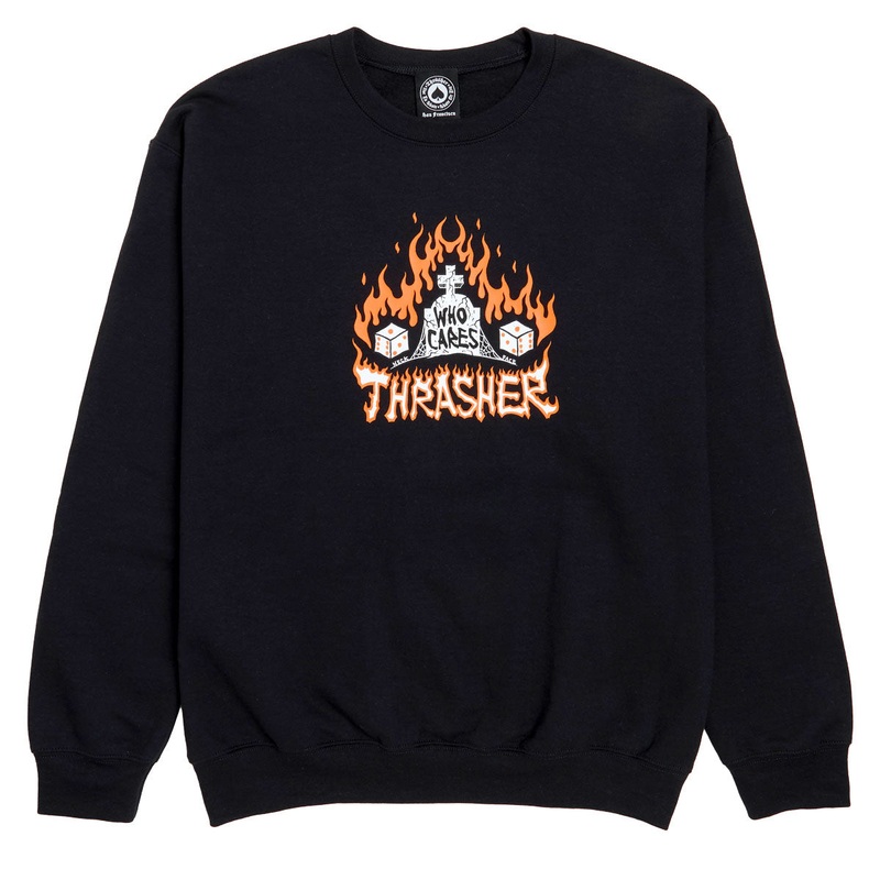 Thrasher Who Cares By Neckface Sweatshirt – Black