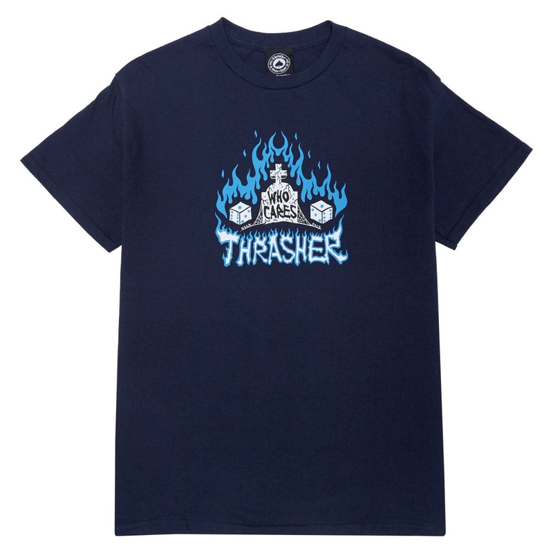 Thrasher Who Cares By Neckface T-Shirt – Navy