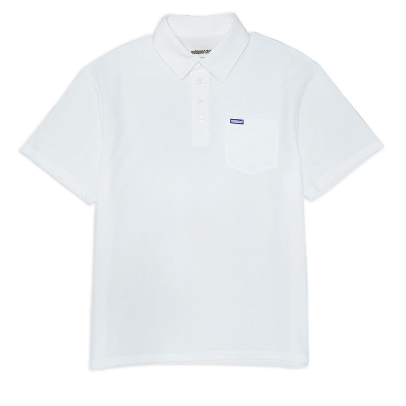 Metalwood Airy Pocket Polo Shirt – White