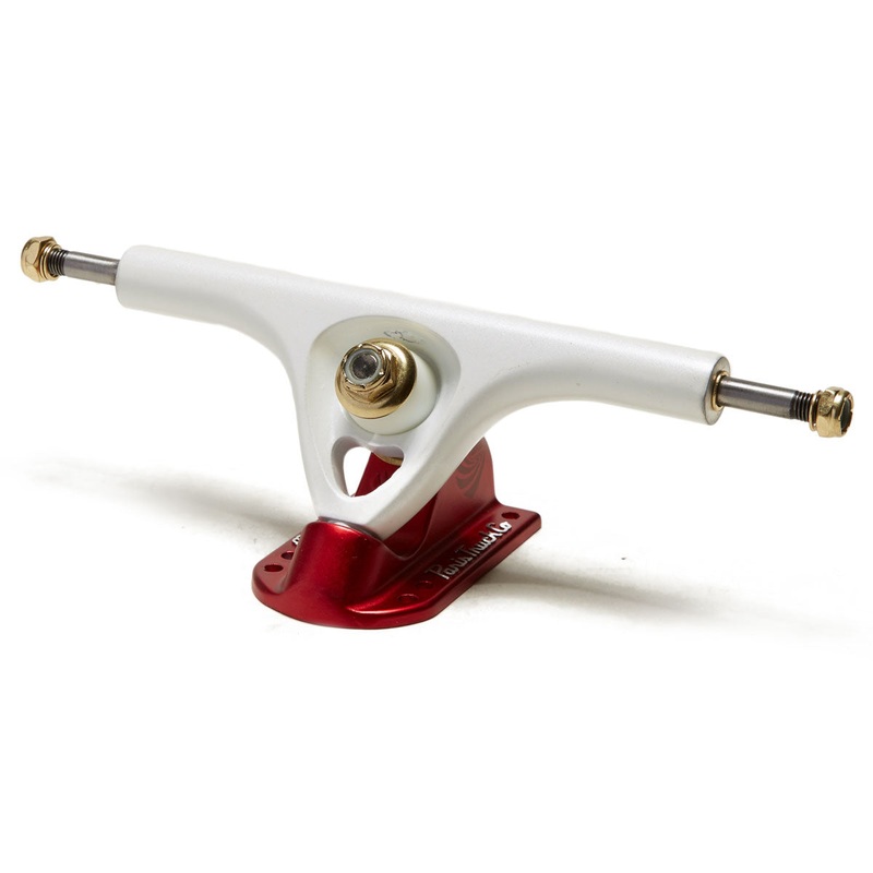 Paris V3 50 Degree Mix-Ups Longboard Trucks – Pearl White/Scarlet Red – 180mm