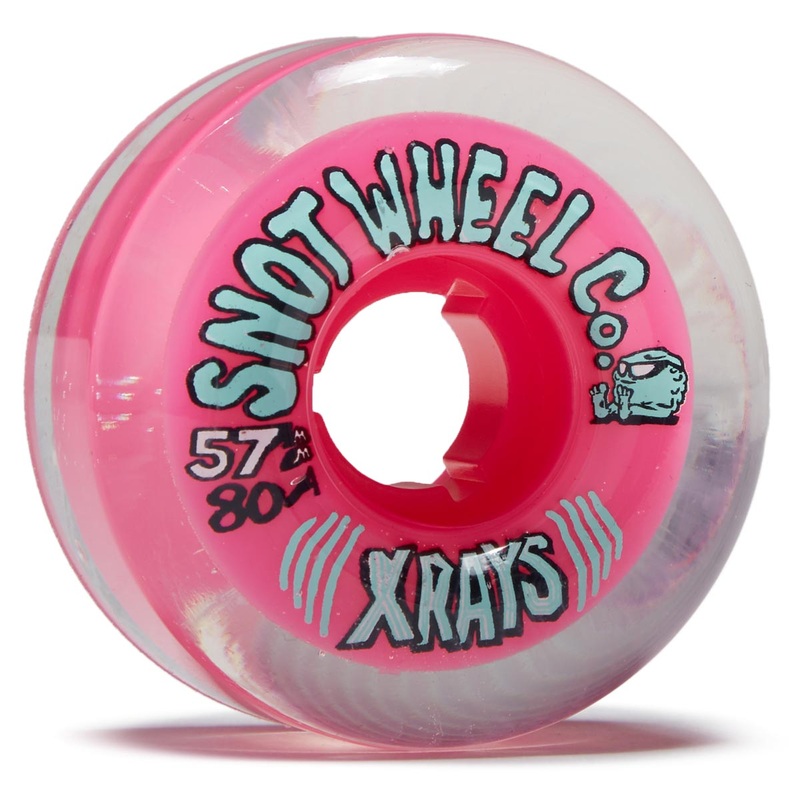 Snot X Rays 80a Skateboard Wheels – Baby Pink Clear/Baby Pink – 57mm