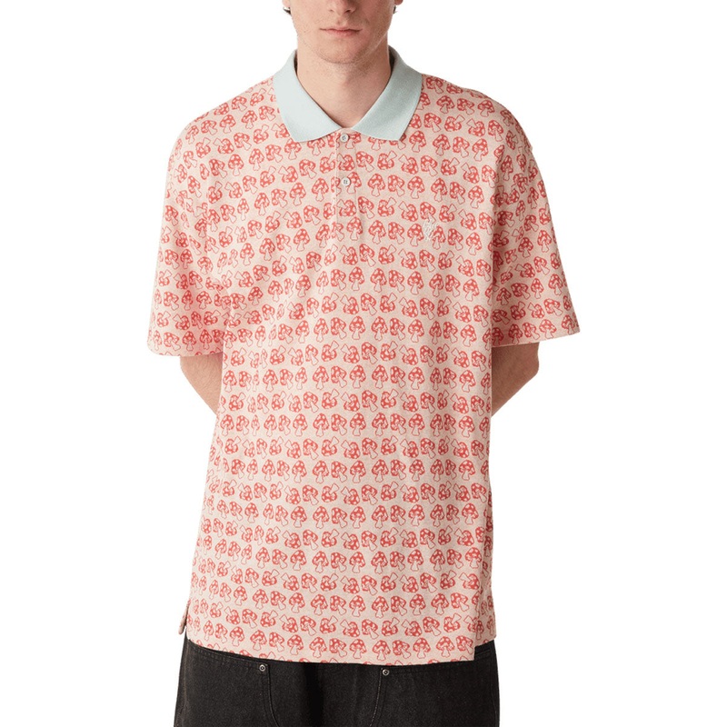 HUF Microdose Knit Polo Shirt – Red