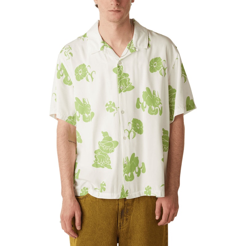 HUF Trip Flocked Resort Shirt – White