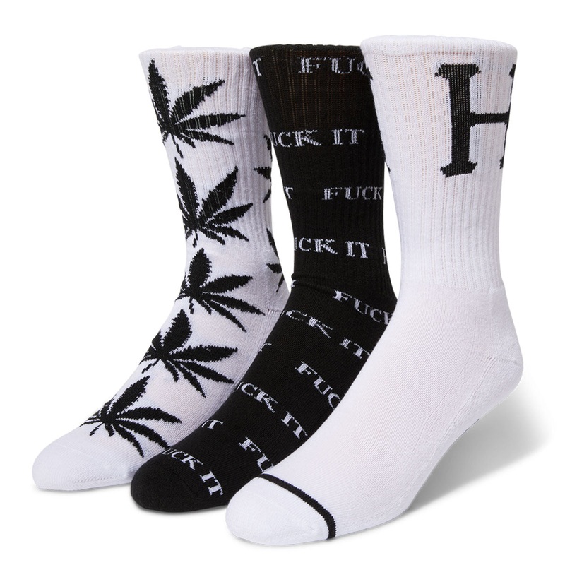 HUF Variety 3 Pack Of Socks – Black/White