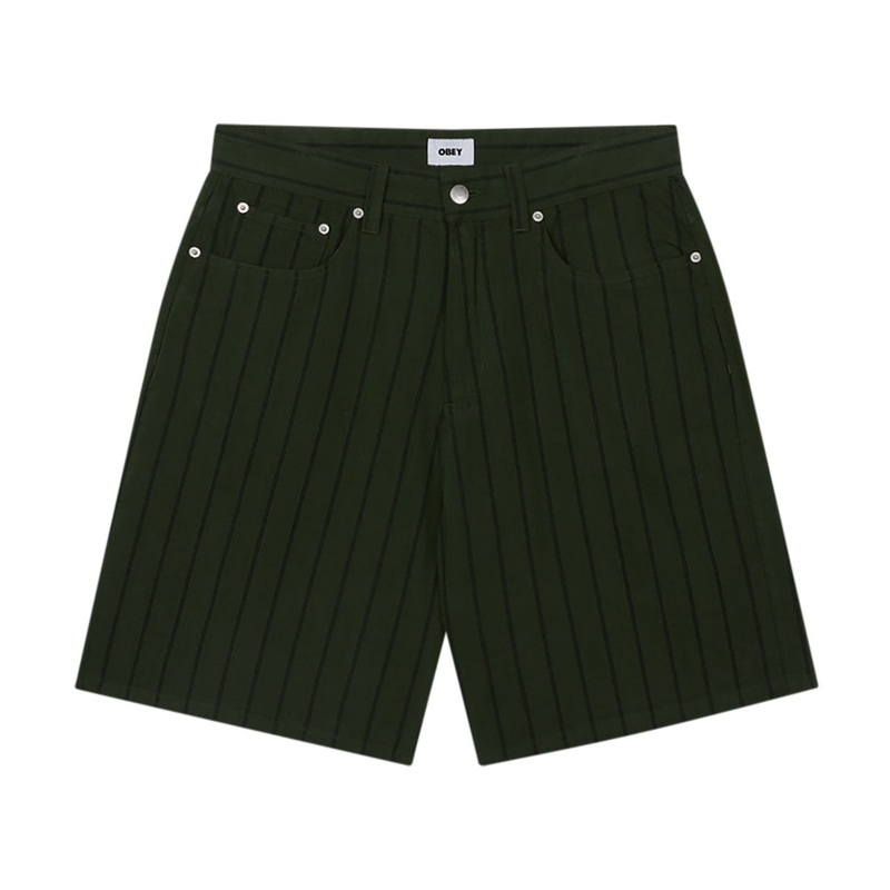 Obey Stripe Baggy Denim Shorts – Duffle Bag Multi