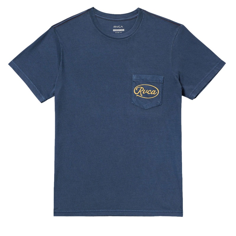 RVCA Contact Scripts Pocket T-Shirt – Moody Blue