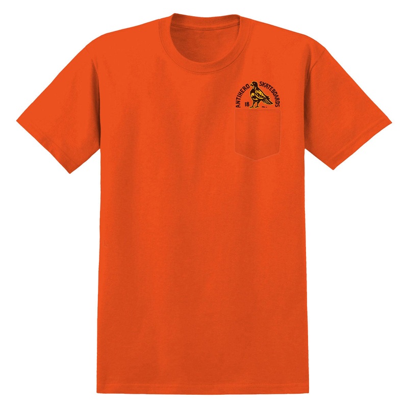 Anti-Hero Rock Dove Fill Pocket T-Shirt – Safety Orange/Yellow/Black