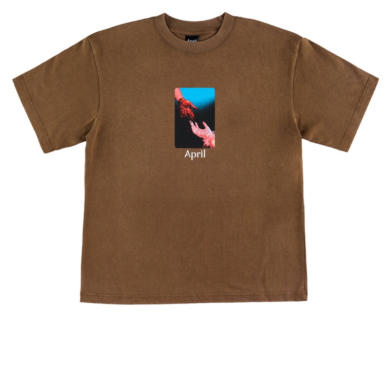 April Material T-Shirt – Washed Brown