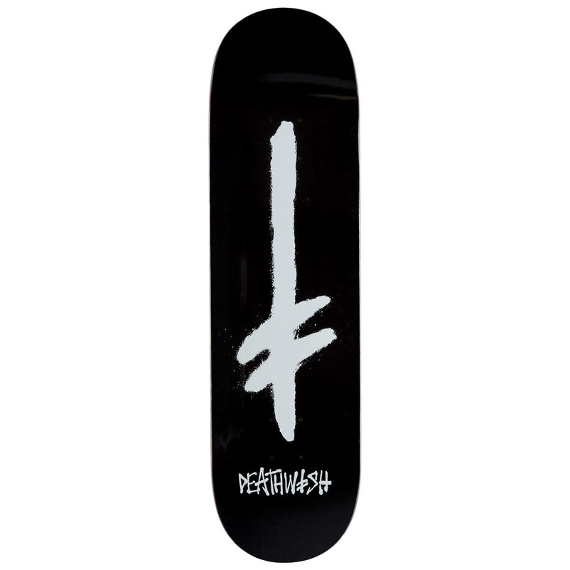 Deathwish Gang Spray Skateboard Deck – Black/White – 8.50
