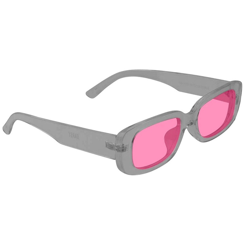 Glassy Darby Sunglasses – Transparent Grey/Pink Lens