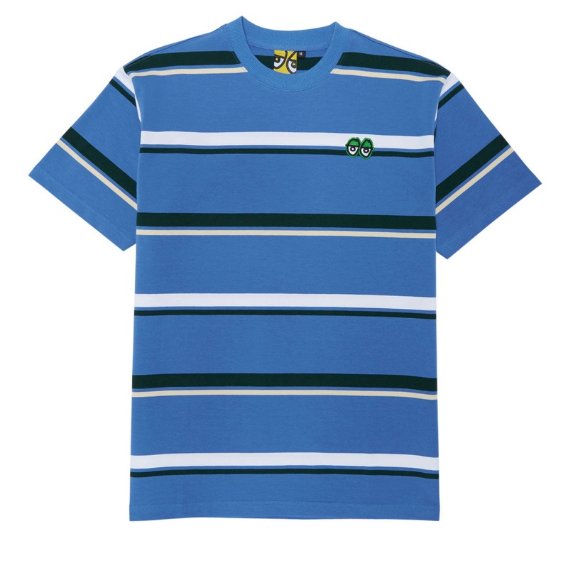 Krooked Eyes Emb Stripe T-Shirt – Multi Color/Green