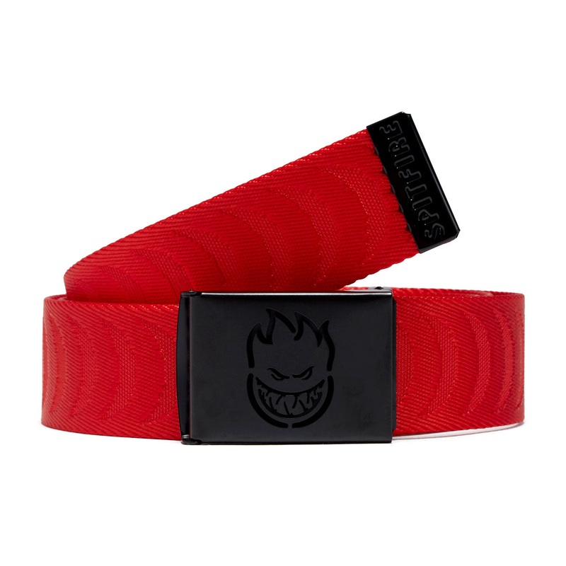 Spitfire Bighead Cut Out Jacquard Swirl Belt – Red/Black