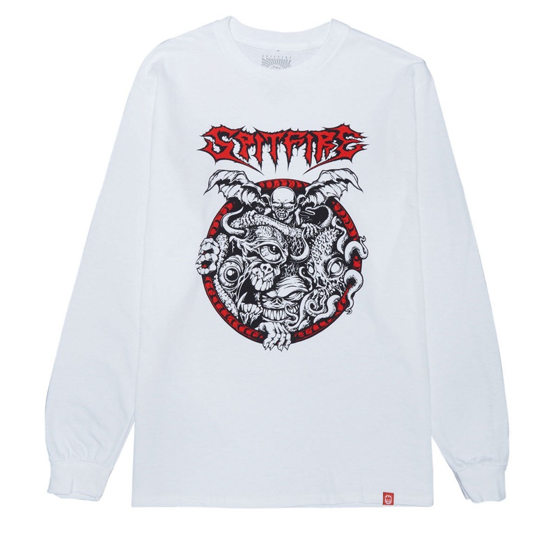 Spitfire Demon Gate Long Sleeve T-Shirt – White/Black/Red