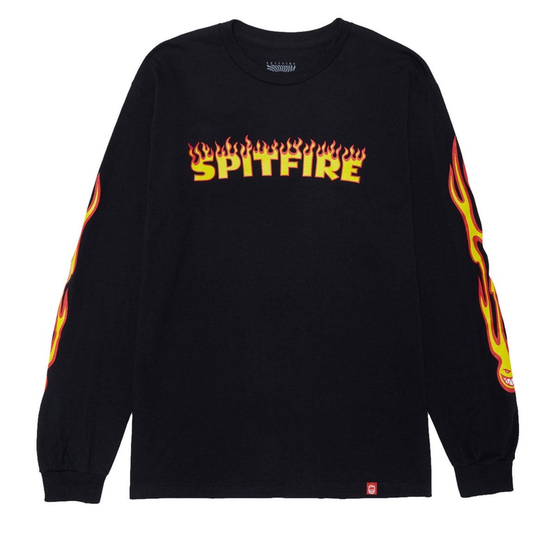 Spitfire Hotrod Long Sleeve T-Shirt – Black/Yellow/Red