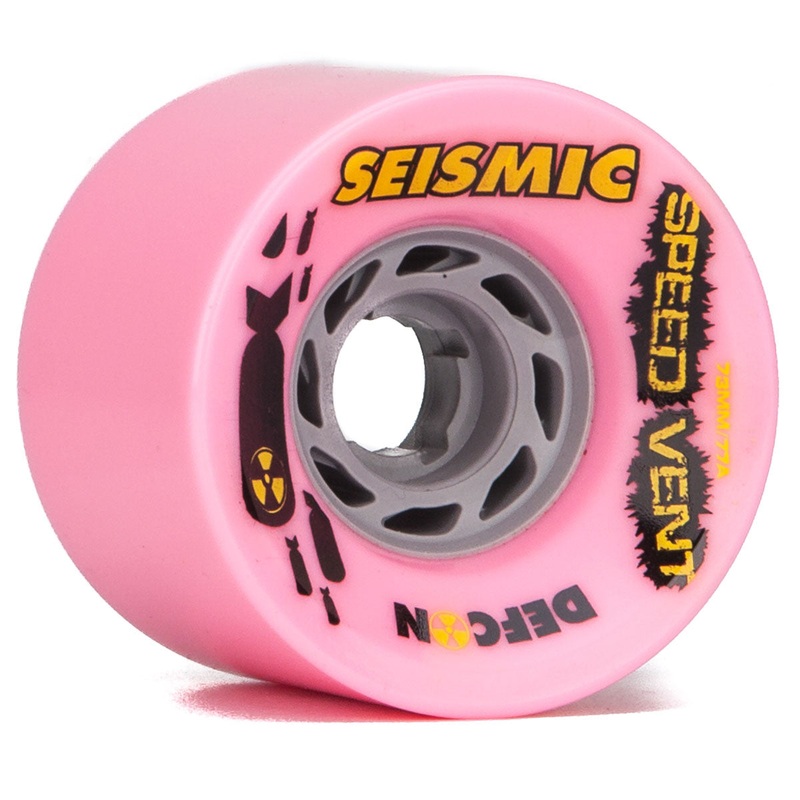 Seismic Speed Vent 77a Longboard Wheels – Bubblegum – 73mm
