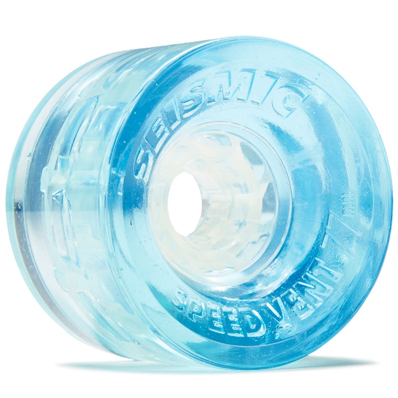 Seismic Speed Vent 77a Longboard Wheels – Clear Blue – 77mm