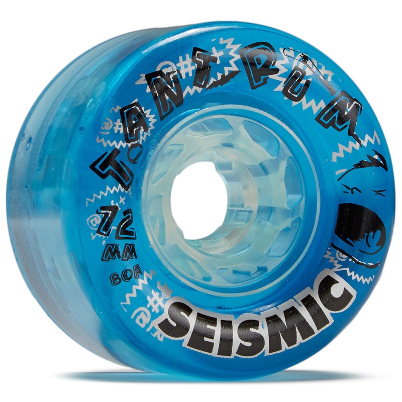 Seismic Tantrum 80a Longboard Wheels – Clear Blue – 72mm
