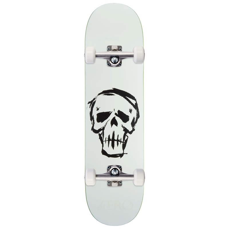 Zero Dying To Live Skull Skateboard Complete – White – 8.25