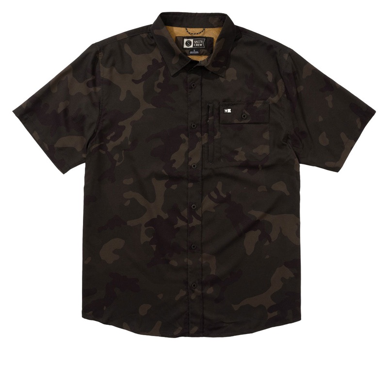 Salty Crew Flagship UV Button Up Shirt – Dark Camo