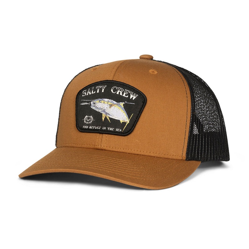 Salty Crew Surface Retro Trucker Hat – Camel/Black