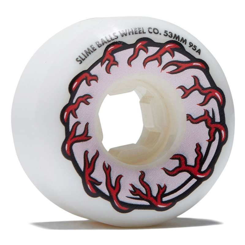 Slime Balls Pink Eyes Vomit Mini 95a Skateboard Wheels – White – 53mm