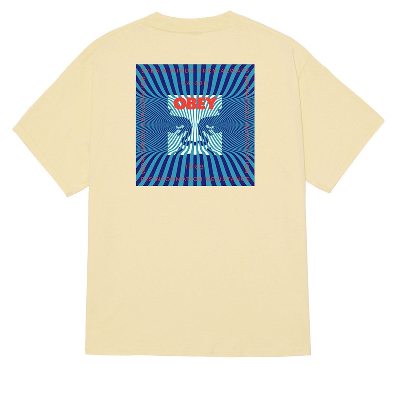 Obey Disinformation Resistance T-Shirt – Pale Yellow