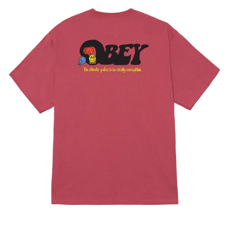 Obey Earth Drop Out T-Shirt – Mineral Red