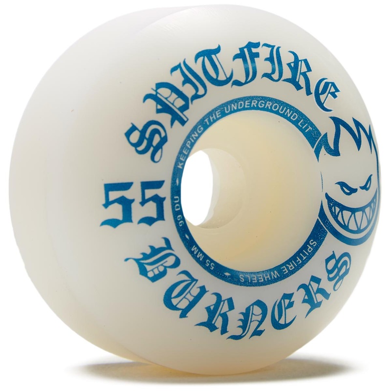 Spitfire 99du Burner Skateboard Wheels – White/Blue – 55mm