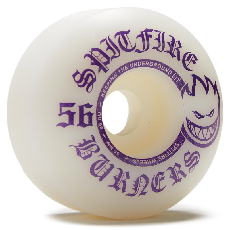 Spitfire 99du Burner Skateboard Wheels – White/Purple – 56mm