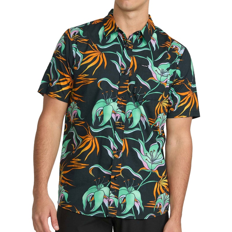 Volcom Brainmelter Floral Shirt – Black/Green