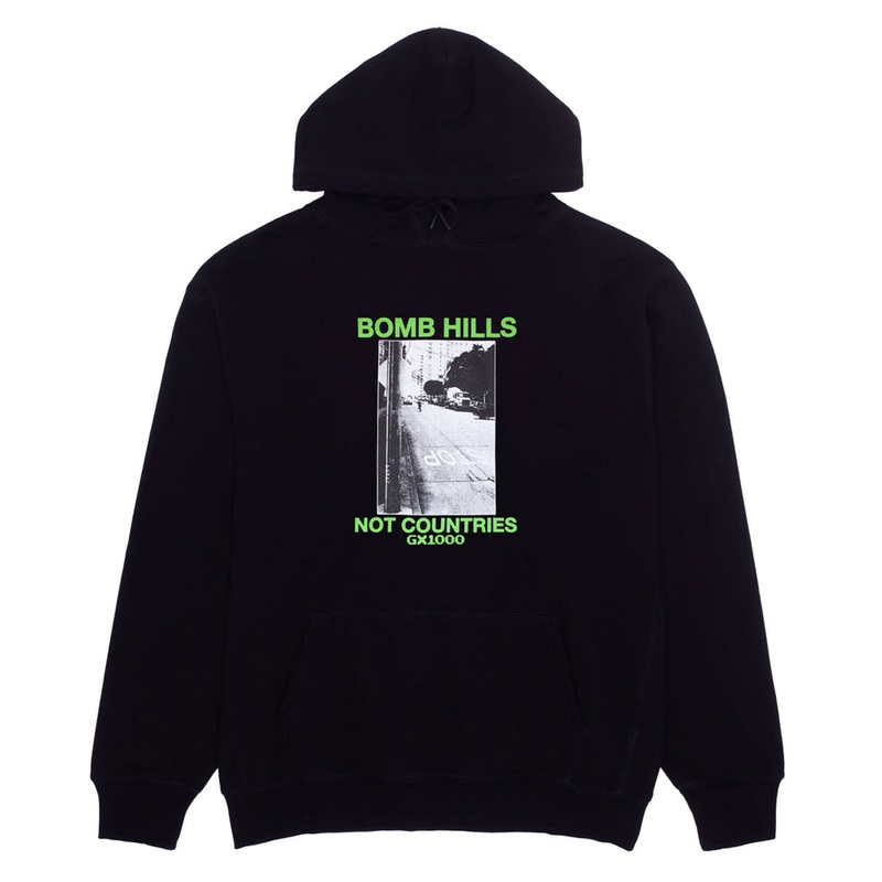 GX1000 Bomb Hills Hoodie – Black/Green Font