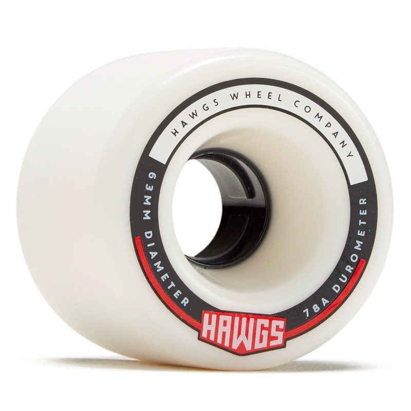 Hawgs Fatty 78a Stone Ground Longboard Wheels – White – 63mm