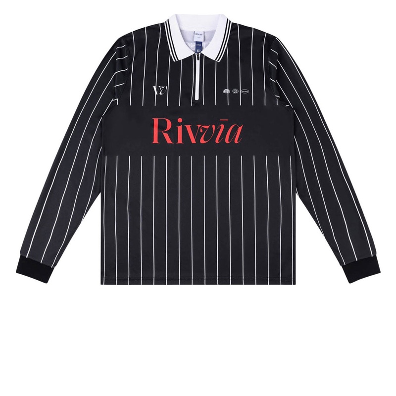 Rivvia Team VV Long Sleeve Polo Shirt – Black/White
