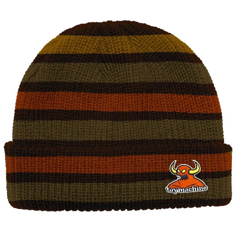 Toy Machine Monster Multi Stripe Dock Beanie – Orange