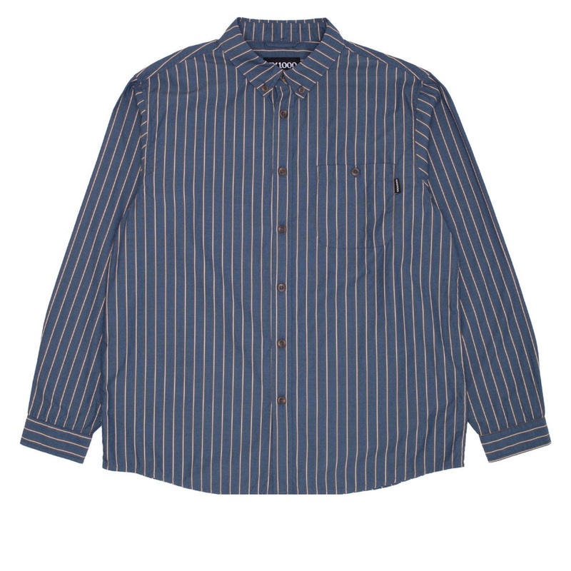 GX1000 Long Sleeve Button Down Shirt – Navy Striped