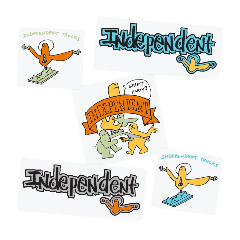 Independent Gonz Hanger Clear 5 Pack Of Stickers