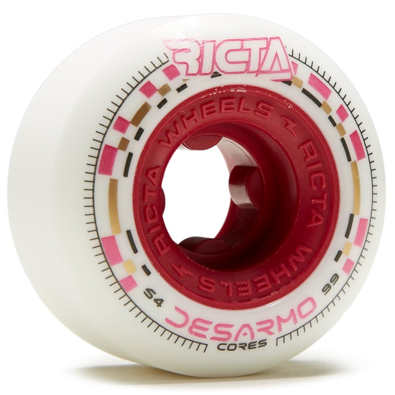Ricta Desarmo Cores Round 99a Skateboard Wheels – White – 54mm