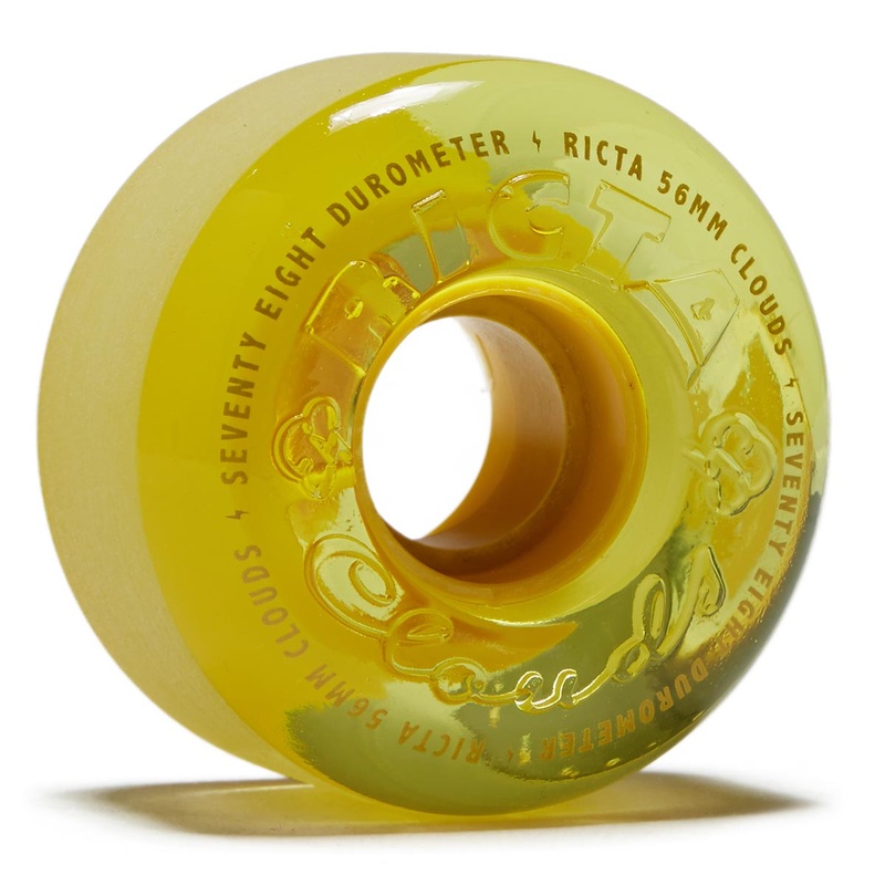 Ricta Hi Vis Clouds 78a Skateboard Wheels – Yellow – 56mm
