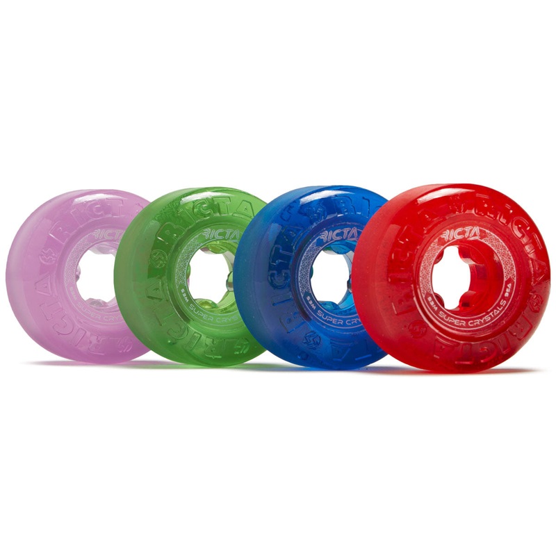Ricta Super Crystals 95a Skateboard Wheels – Trans Purple/Green/Blue/Red – 53mm