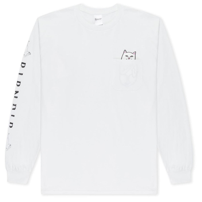 RIPNDIP Lord Nermal Pocket Long Sleeve T-Shirt – White