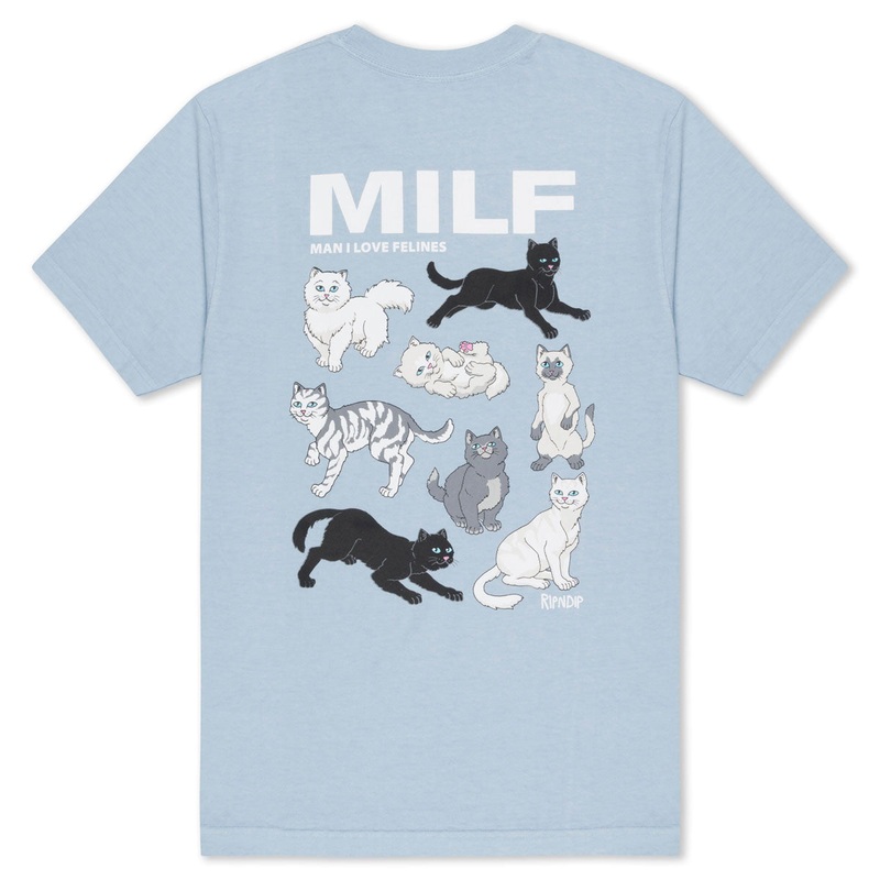 RIPNDIP Man I Love Felines T-Shirt – Powder Blue