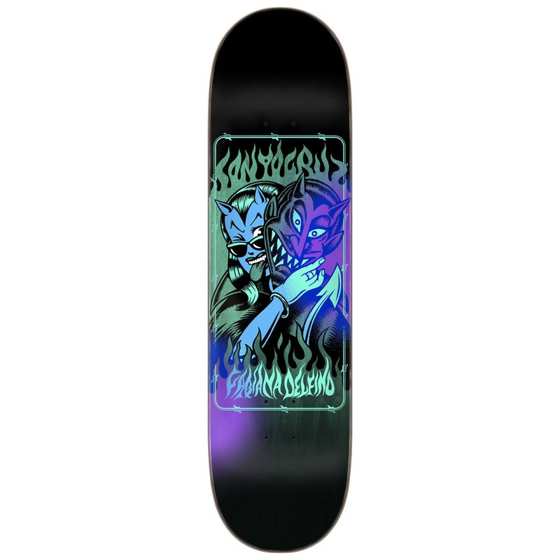 Santa Cruz Delfino Devil Mask Skateboard Deck – 8.25
