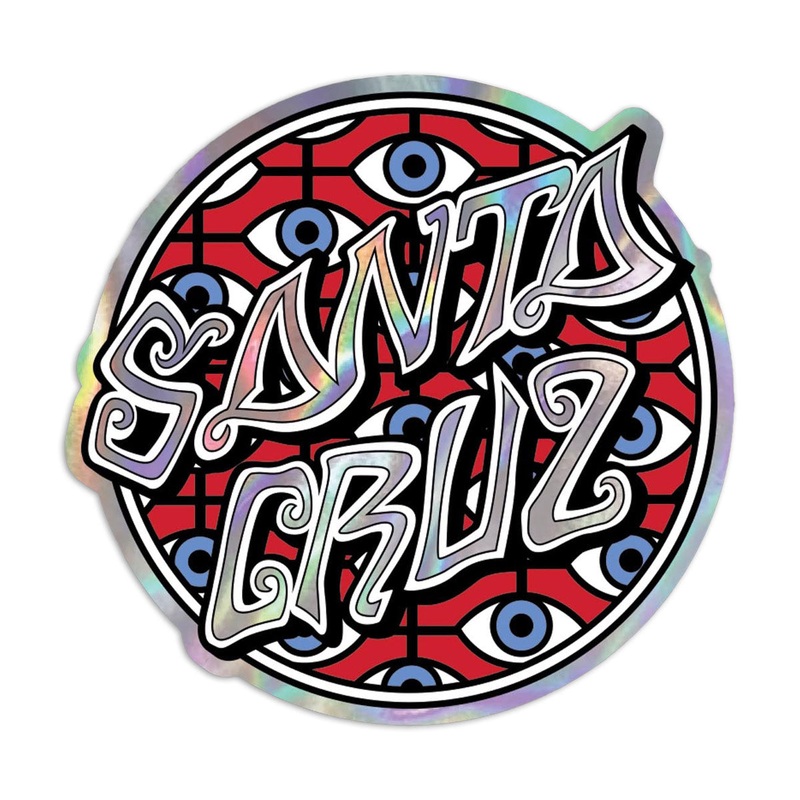 Santa Cruz Salba Eyes Dot Holographic Sticker – Red/Blue