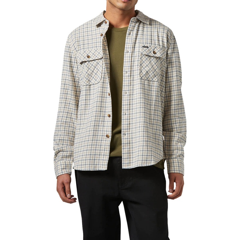Brixton Bowery Lightweight Ultra Flannel Shirt – Whitecap/Basalt