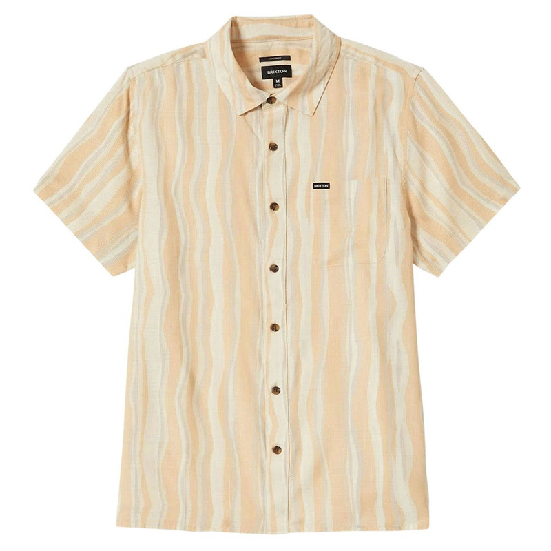 Brixton Cru Slub Shirt – Hazelnut/Painterly Stripe