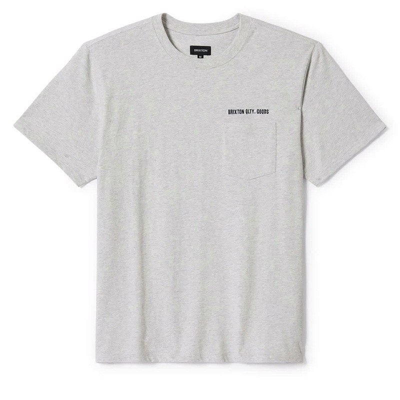 Brixton Emb Heavyweight Pocket T-Shirt – Heather Grey Ash
